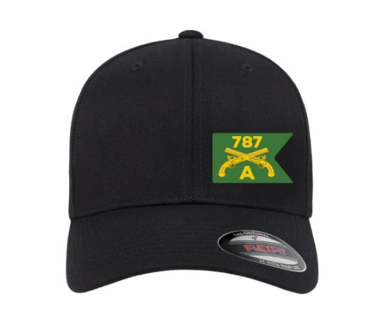 Picture of 787 Flag Side Logo Black Flexfit Hat